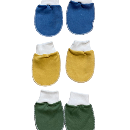 Set mănuși bebeluș din bumbac moale – protecție delicată pentru pielea fină (3 perechi)