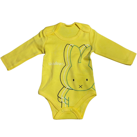 Articole de noapte - Body bebe cu mânecă lungă – model iepuraș minimalist