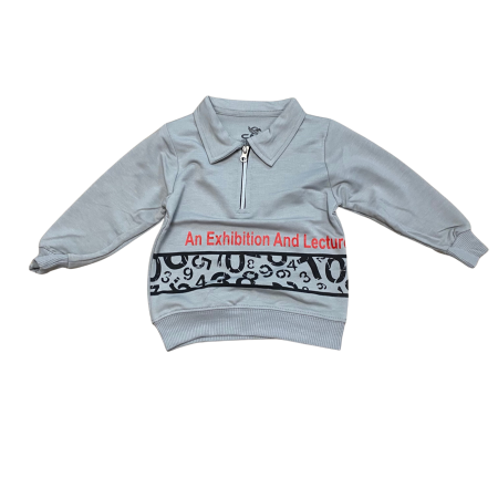 Tricouri si Bluze - Bluză copii cu fermoar și inscripție Exhibition