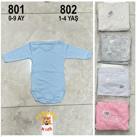 Îmbrăcăminte - Body din bumbac pentru bebeluși, mânecă lungă – culori pastel