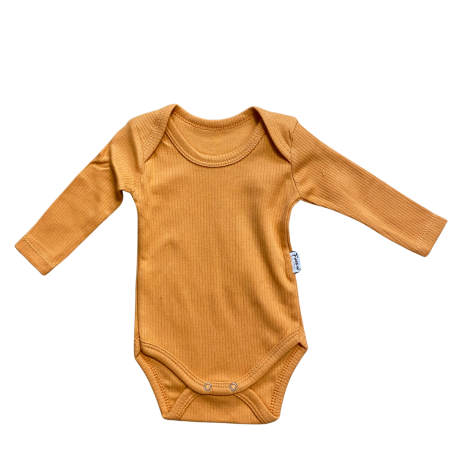 Articole de iarna - Body bebe din bumbac fin cu mânecă lungă și croială simplă