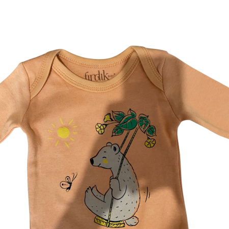 Body cu mânecă lungă și imprimeu ursuleț pe leagăn [1]