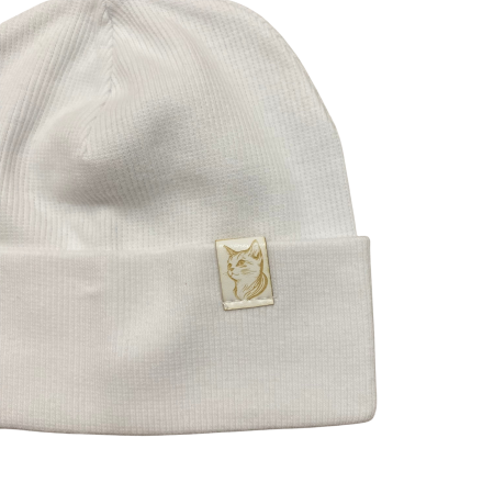 Căciuliță pentru bebeluși din bumbac, cu etichetă pisicuță [1]