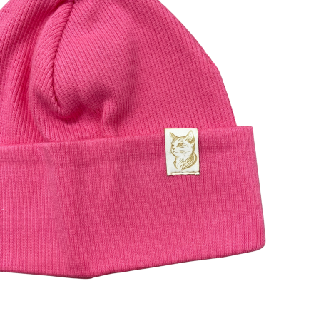 Căciuliță pentru bebeluși din bumbac, cu etichetă pisicuță [1]