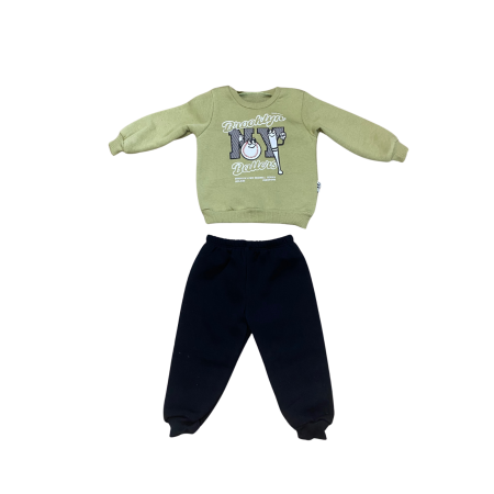 Compleu băiețel albastru „Brooklyn Ballers” – bluză sport și pantaloni negri