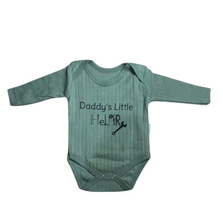Îmbrăcăminte - Body bebe cu mesaj „Daddy’s Little Helper”, mânecă lungă