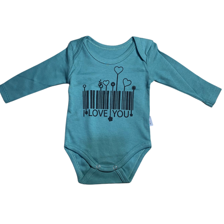 Îmbrăcăminte - Body bebe cu mânecă lungă și imprimeu „Love You”