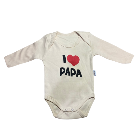 Îmbrăcăminte - Body bebe mesaj „I Love Papa”