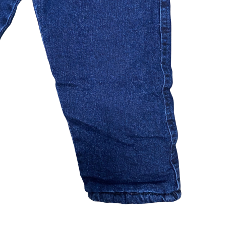 Pantaloni din denim albastru căptușiți cu blană moale [3]