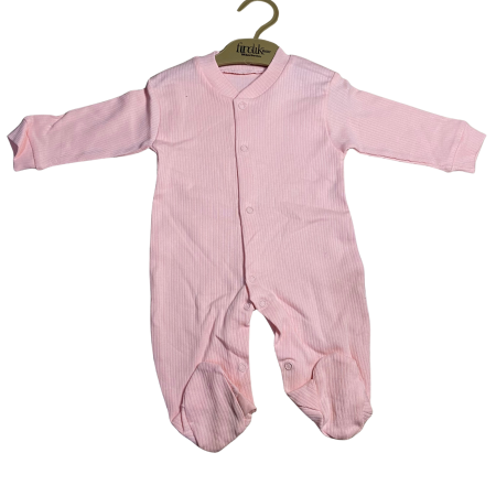 Salopete - Salopetă bebe reiată simplă cu botoșei și capse frontale