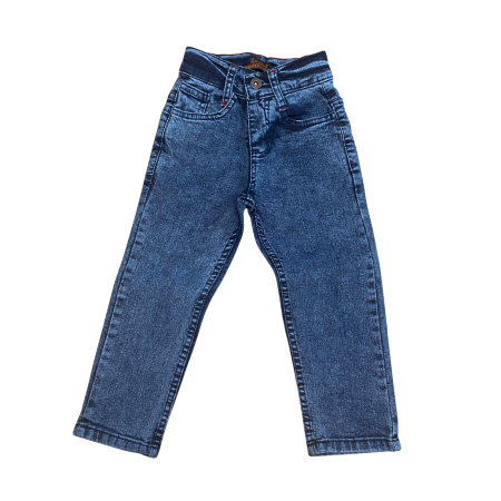 Pantaloni - Blugi clasici din denim albastru cu talie ajustabilă