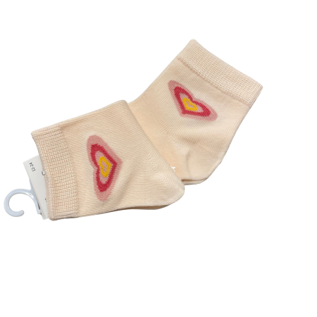 Set 2 perechi șosetuțe bebeluș antiderapante din bumbac – model inimioară roz, moi și elastice [1]