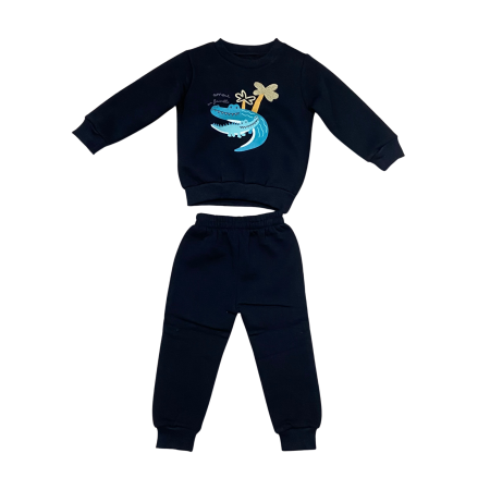 Baieți - Compleu copii cu imprimeu crocodil și palmier