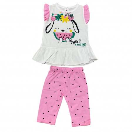Bebeluși fete - SET DE 2 PIESE CU TRICOU SI PANTALONI