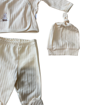 Set 5 piese cu imprimeu urs polar – bluză, pantaloni, bavețică, căciuliță și mănuși [2]