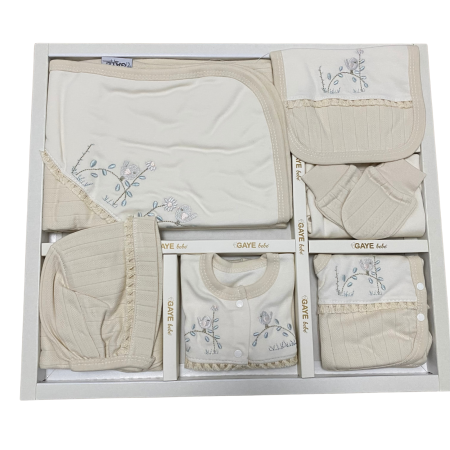 Evenimente - Set nou-născut Gaye Bebe cu broderie florală fină – 10 piese
