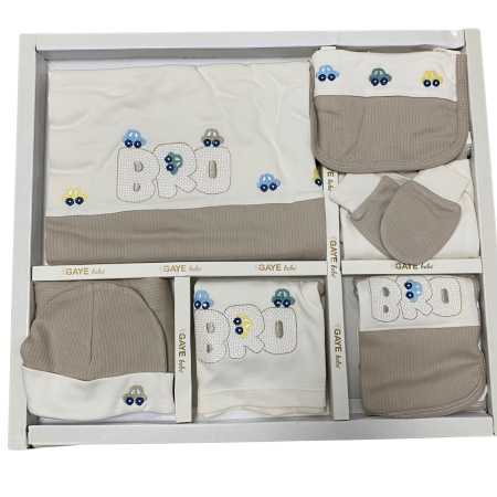 Evenimente - Set nou-născut Gaye Bebe BRO cu mașinuțe brodate – 10 piese