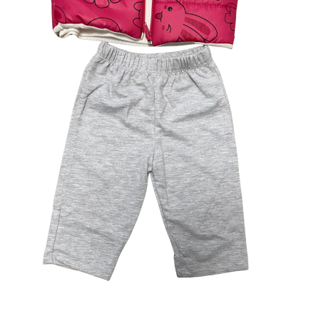 Compleu fetiță 3 piese cu vestă imprimeu iepurași [2]