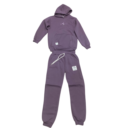 Set trening cu hanorac cu buzunar frontal și pantaloni cu manșete