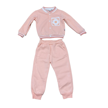 Fete - Set trening din două piese cu jachetă tip bomber și imprimeu floare