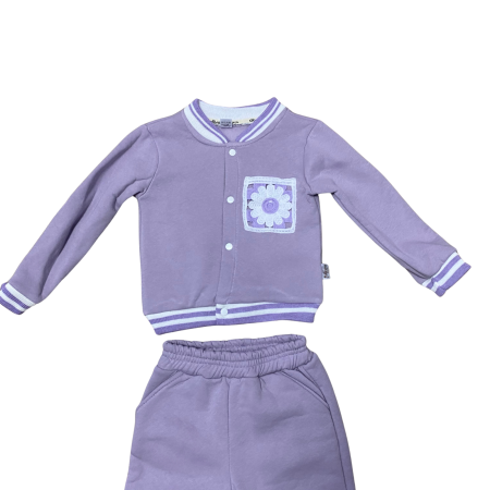 Set trening din două piese cu jachetă tip bomber și imprimeu floare [1]