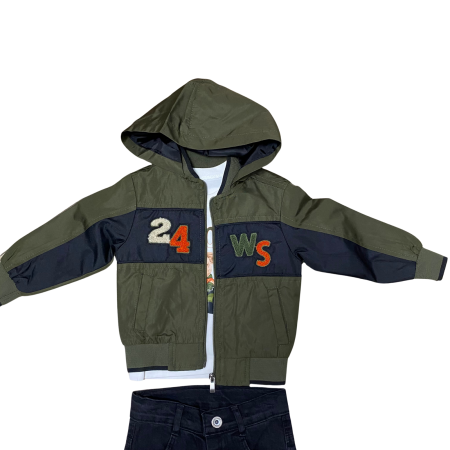 Set cu jachetă cu glugă și pantaloni tip cargo [1]