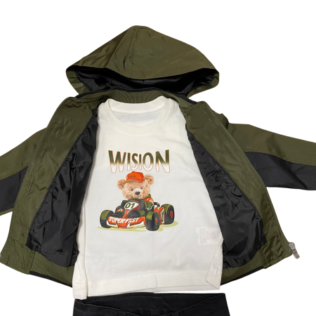 Set cu jachetă cu glugă și pantaloni tip cargo [2]