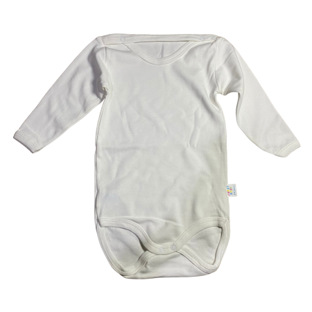 Fete - Body bebe simplu cu mânecă lungă și capse pe umăr