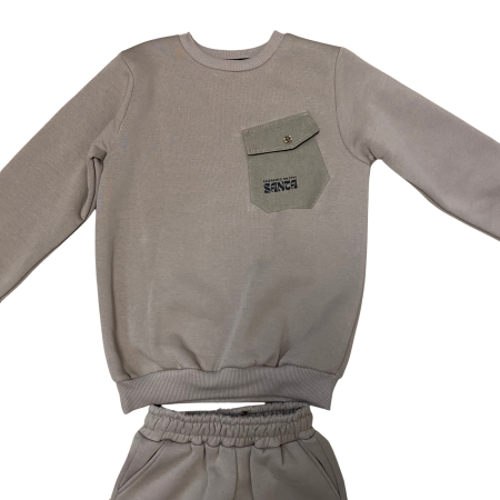 Trening cu buzunar aplicat și imprimeu lateral [2]