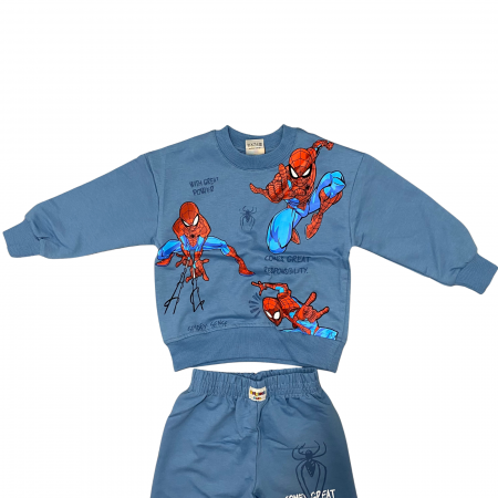 Trening copii 2 piese – bluza si pantaloni albastri cu imprimeu Spiderman [1]
