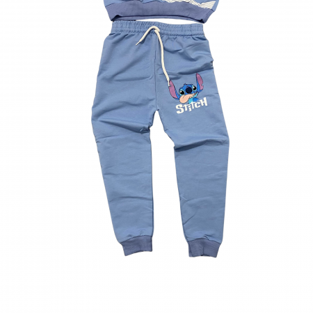 Trening copii 2 piese – bluza si pantaloni albastri cu imprimeu Stitch [1]