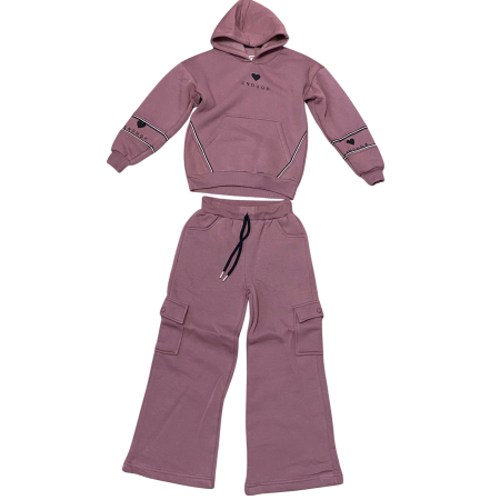 Fete - Set trening cu hanorac și pantaloni cargo evazați