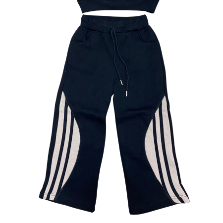 Trening copii din bumbac 2 piese cu dungi laterale și broderie centrală [2]