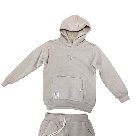 Set trening cu hanorac cu buzunar frontal și pantaloni cu manșete [1]