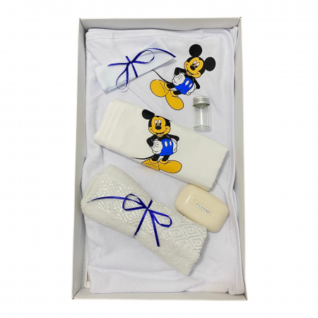 Trusou Botez Băiețel Mickey Mouse – set complet cu prosop, săpun și accesorii [1]