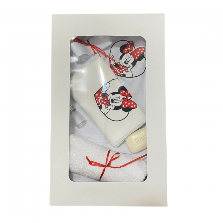 Evenimente - Trusou Botez Fetiță Minnie Mouse – Set Complet cu Prosop, Pânză și Accesorii