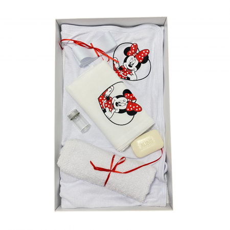 Trusou Botez Fetiță Minnie Mouse – Set Complet cu Prosop, Pânză și Accesorii [1]