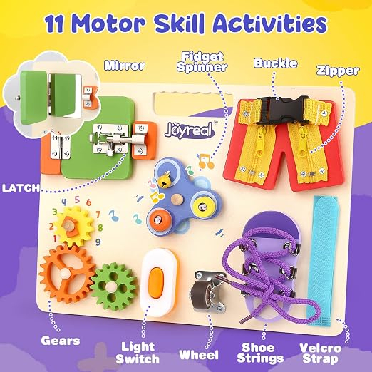 Busy board Montessori din lemn- Placa senzoriala educativa [4]