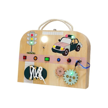 Jucarii Montessori - Busy board Montessori din lemn- Trafic rutier