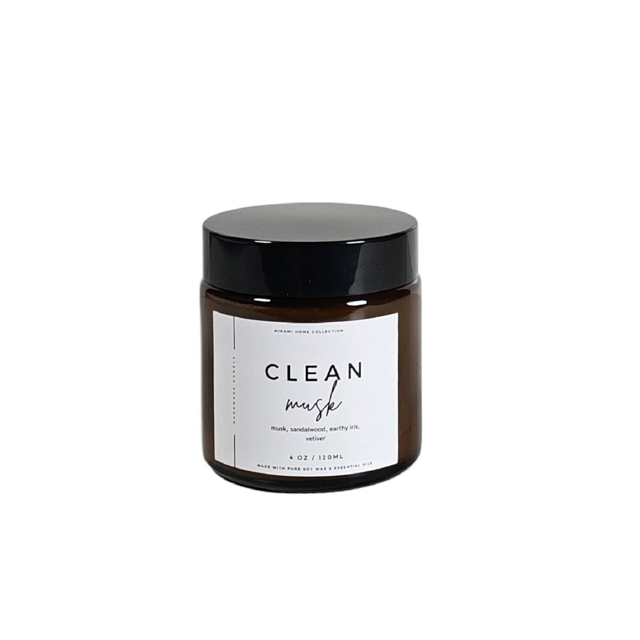 Lumanare parfumata din ceara de soia premium, Clean Musk, 120ml [1]