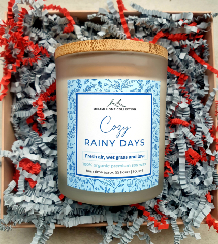 HOME ❤ COLLECTION - Lumânare parfumată din ceară de soia premium – Cozy rainy days...