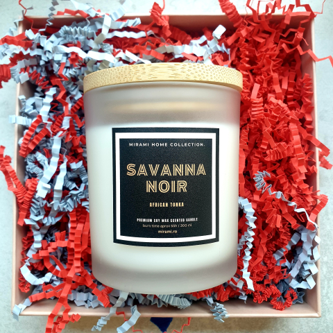 HOME ❤ COLLECTION - Lumânare parfumată din ceară de soia premium – SAVANNA NOIR