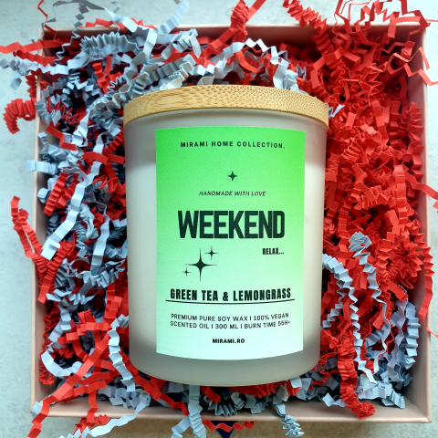 HOME ❤ COLLECTION - Lumânare parfumată din ceară de soia premium – WEEKEND 300 ml.
