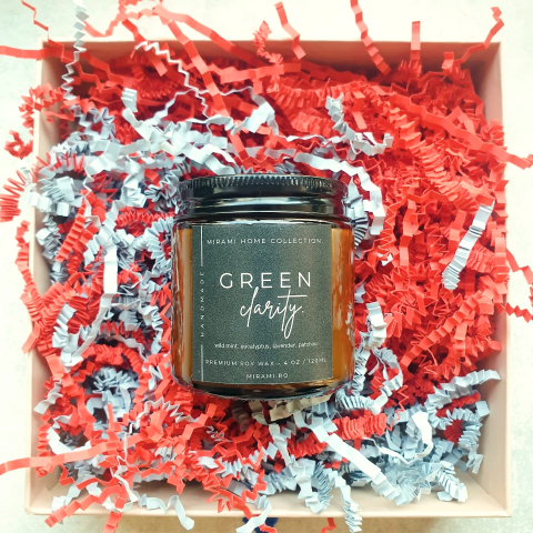 HOME ❤ COLLECTION - Lumânare parfumată din ceară de soia premium – GREEN CLARITY