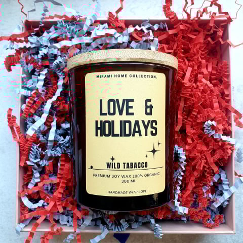 HOME ❤ COLLECTION - Lumânare parfumată din ceară de soia premium – WILD TABACCO