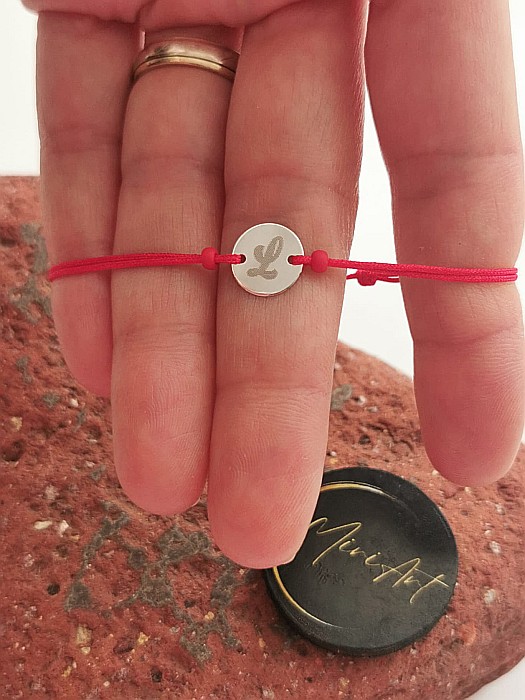 Brățara Bănuț 10mm - Inițiala L [2]