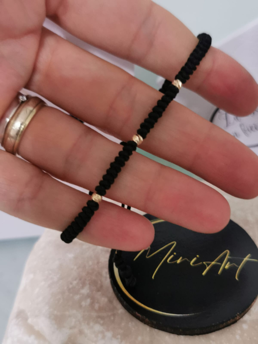 Brățara Stele de Catifea 3 Sfere Aur 3mm [4]