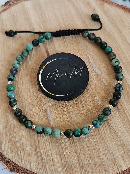 Brățara Ritm Turcoaz 7 Sfere Aur 2,5mm [2]