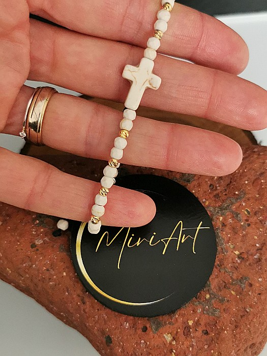 Brățara Talisman de Lumină 14 Sfere Argint Placat cu Aur 3mm [2]