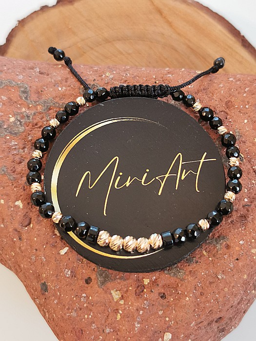 Brățara Talisman Nocturn 10 Sfere Aur 3mm - 5 Sfere Aur 4mm [3]